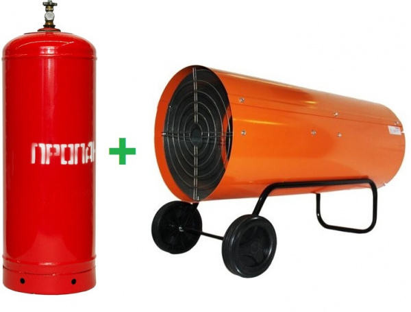 Аренда комплекта: Газовая пушка КГ-57 ПРОФТЕПЛО 57кВТ + Баллон пропановый 50л Аренда комплекта: Газовая пушка КГ-57 ПРОФТЕПЛО 57кВТ + Баллон пропановый 50л