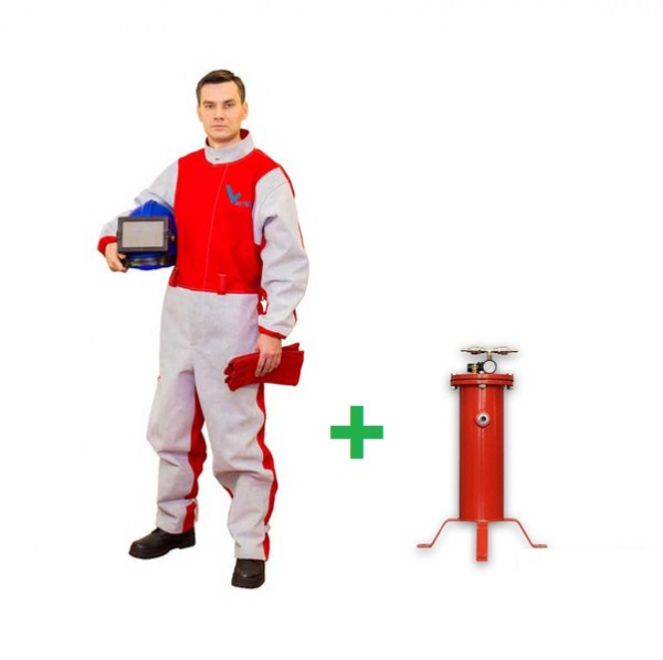 Аренда комплекта: Комбинезон пескоструйщика с верхонками VEKTOR + Аппарат дыхательный (Класс 4В) VEKTOR + Воздушный фильтр Аренда комплекта: Комбинезон пескоструйщика с верхонками VEKTOR + Аппарат дыхательный (Класс 4В) VEKTOR + Воздушный фильтр