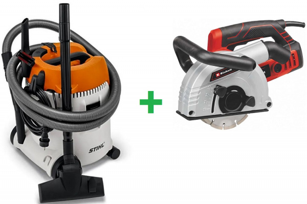 Аренда комплекта: Пылесос STIHL SE 62 E + Штроборез EINHELL TE-MA 1700 Вт (Ф 150 мм) Аренда комплекта: Пылесос STIHL SE 62 E + Штроборез EINHELL TE-MA 1700 Вт (Ф 150 мм)