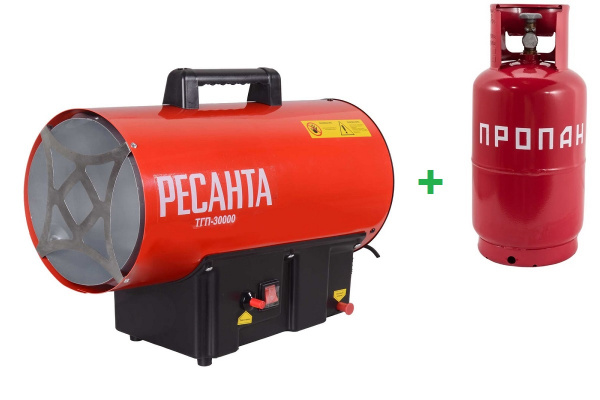 Аренда комплекта: Газовая пушка ТГП-30000 Ресанта 30кВт + Баллон пропановый 25л Аренда комплекта: Газовая пушка ТГП-30000 Ресанта 30кВт + Баллон пропановый 25л